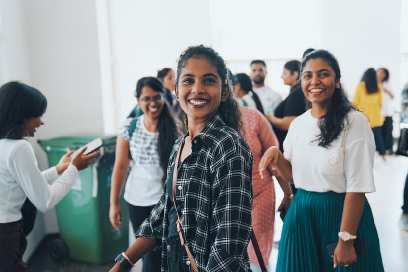 Young people praying together
