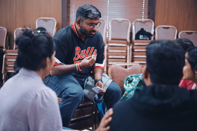 Young people praying together