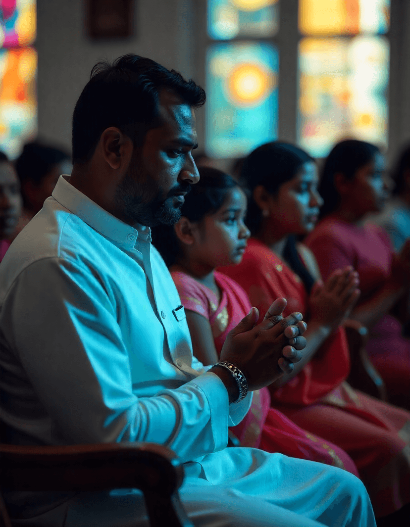 People raising hands in worship